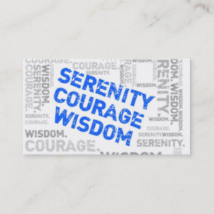 Serenity Courage Wisdom Word Collage Visitenkarte