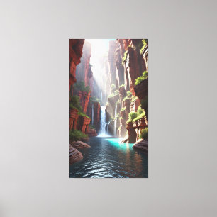 Serenity Falls: Majestätischer Canyon Rückzugsort Leinwanddruck