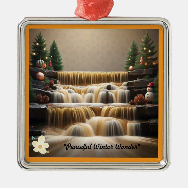 "Serenity Falls" Ornament Aus Metall (Vorne)