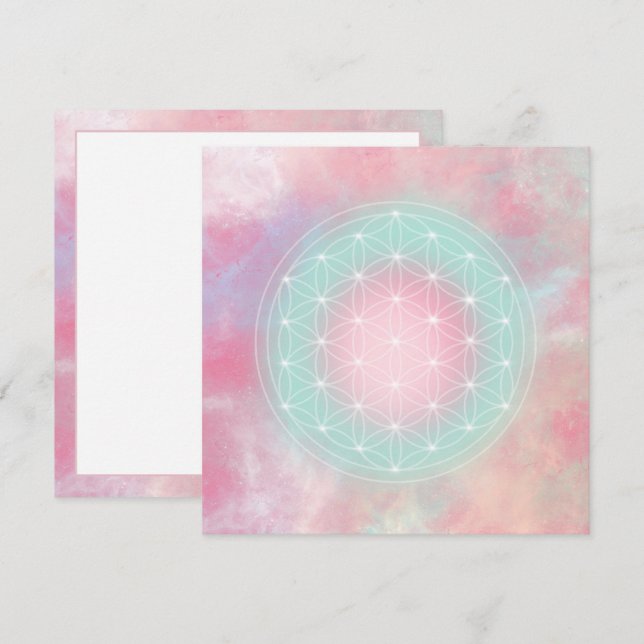 Serenity Flower of Life Necklace | Sacred Geometry Save The Date (Vorne/Hinten)