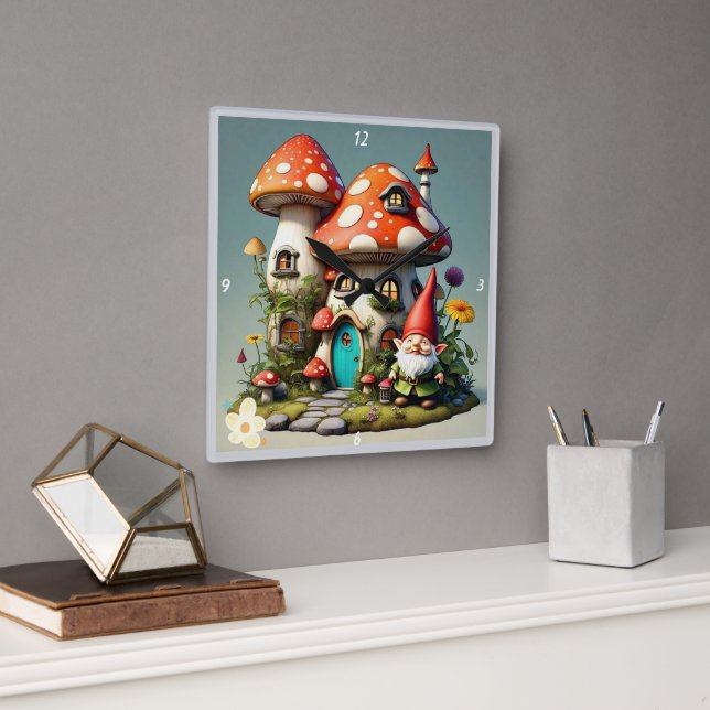 "Serenity Garden Haven" Quadratische Wanduhr (Büro)