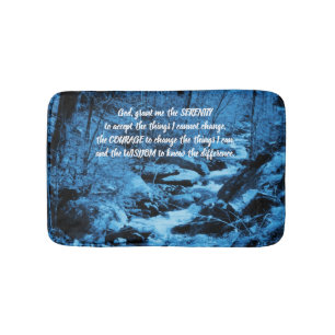 Serenity Gebet Blau fließen Brook Inspiration  Badematte