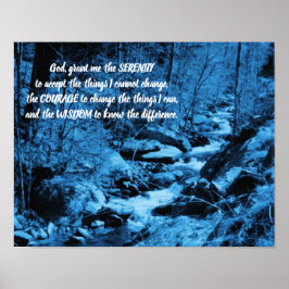 Serenity Gebet Blau fließen Brook Inspiration Poster