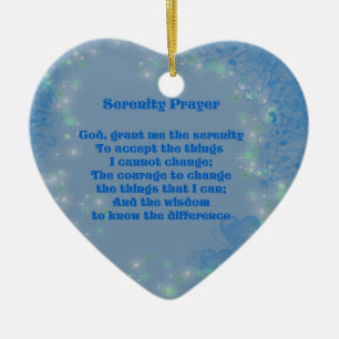 Serenity Gebet Blue Hearts Inspiration Keramikornament