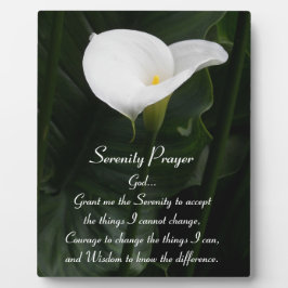 Serenity Gebet Calla Lily Floral Fotoplatte