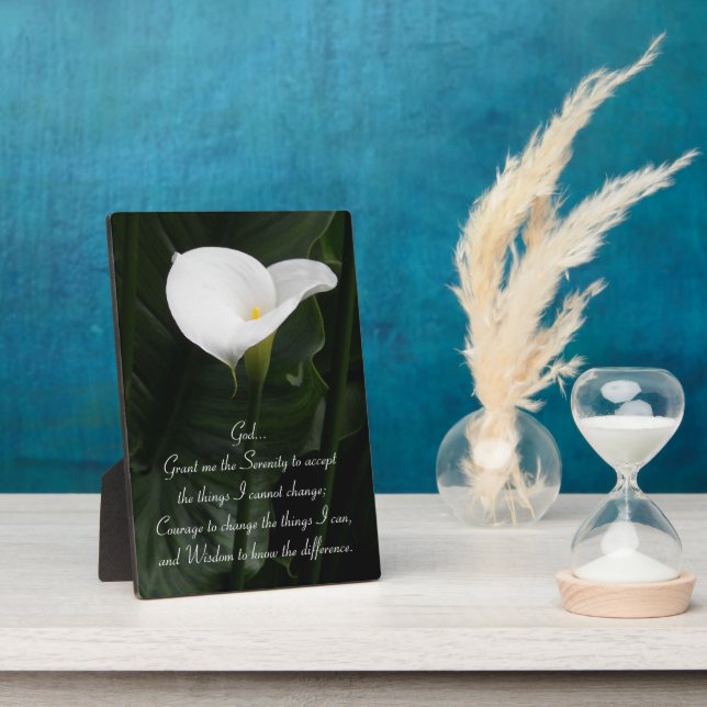 Serenity Gebet Calla Lily Floral Fotoplatte (Seite)