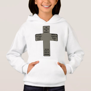 Serenity Gebet Cross Quote Girl's Hoodie