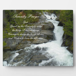 Serenity Gebet Forest Waterfall Fotoplatte