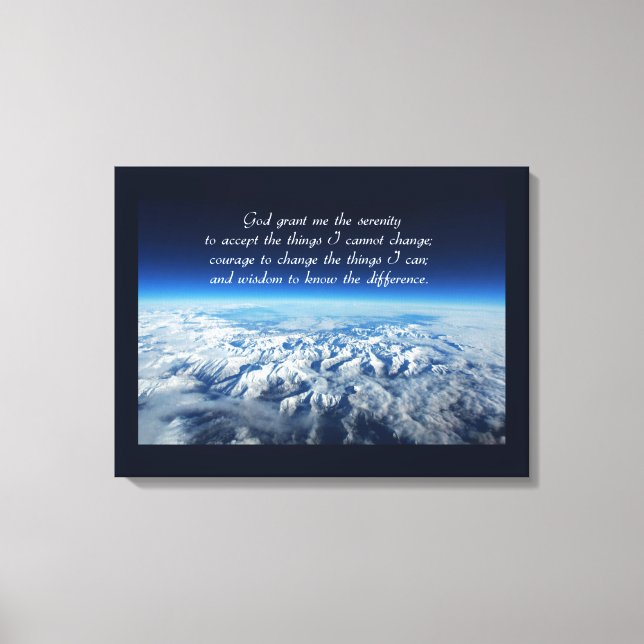 Serenity Gebet & Gebirge Wrapped Canvas Leinwanddruck (Vorderseite)