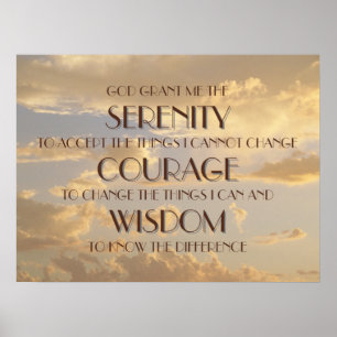 Serenity Gebet Glows Sky Poster