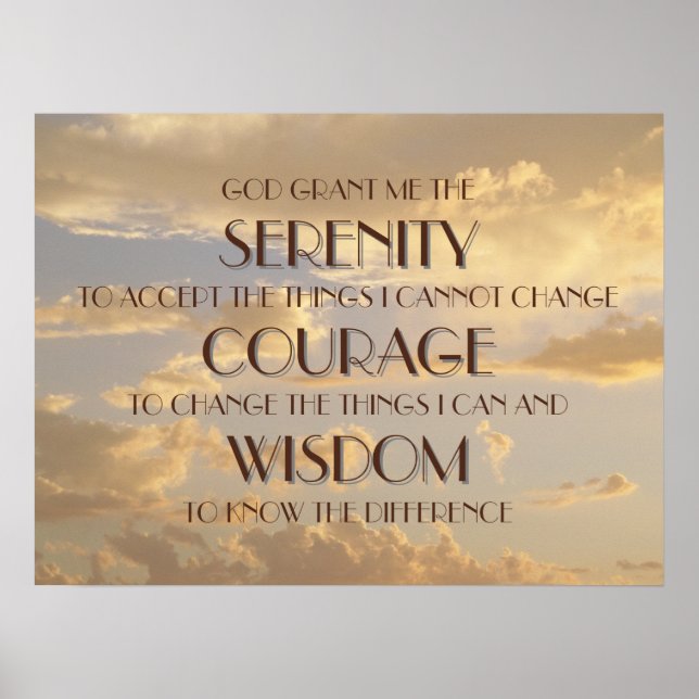 Serenity Gebet Glows Sky Poster (Vorne)