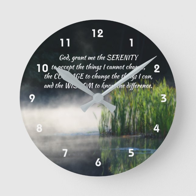 Serenity-Gebet-Kattacken in neugieriger Inspiratio Runde Wanduhr (Vorderseite)