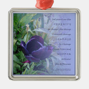 Serenity Gebet Lila Tulip Ornament