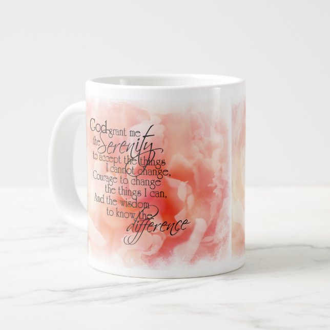 Serenity-Gebet mit der rosa Jumbo-Tasse (Vorderseite Links)