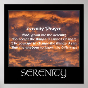 Serenity-Gebet Morgenhimmel Inspirierend Poster