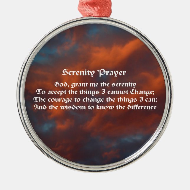 Serenity Gebet Morning Sky Inspiration Silbernes Ornament (Vorne)
