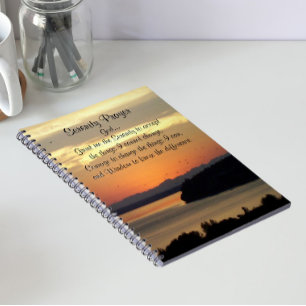 Serenity-Gebet Orange Meereslandschaft Sonnenunter Notizblock
