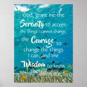 Serenity Gebet Ozean Fish Meditation Poster