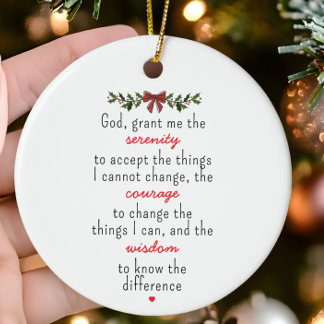 Serenity Gebet Personalisiert Weihnachten Keramik Ornament
