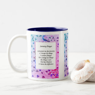 Serenity Gebet Pfauenfarben Inspiration Zweifarbige Tasse