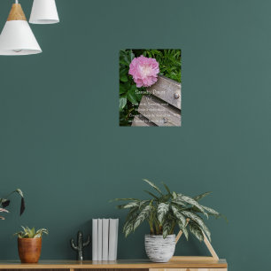 Serenity-Gebet Rosa Pfingstrose Floral Poster