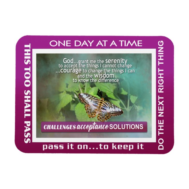 Serenity-Gebet-Slogans Schmetterlinge Magnet (Horizontal)