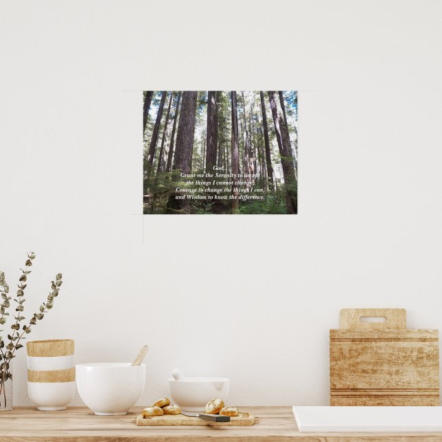 Serenity Gebet Sunlit Forest Fotografy Poster (Küche)