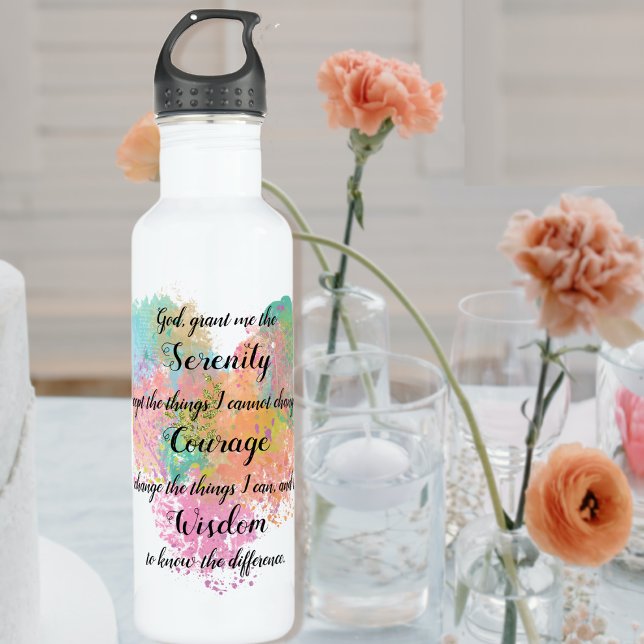 Serenity Gebet Wasserfarbe Edelstahl Wasser B Edelstahlflasche (Von Creator hochgeladen)