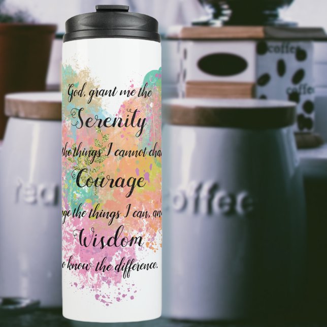 Serenity Gebet Wasserfarbe Thermal Tumbler Thermosbecher (Von Creator hochgeladen)