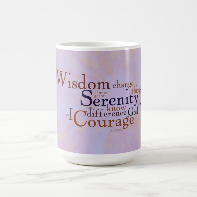 Serenity-Gebet Wordle auf abstraktem Kaffeetasse (Mittel)