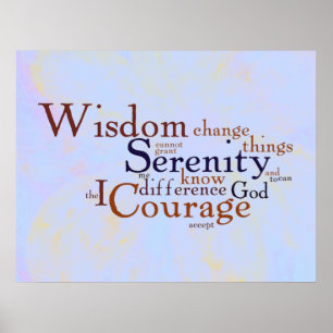 Serenity-Gebet Wordle auf abstraktem Poster