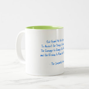Serenity Gebet Zwei-Tone Blue Green Erholung Hope Zweifarbige Tasse