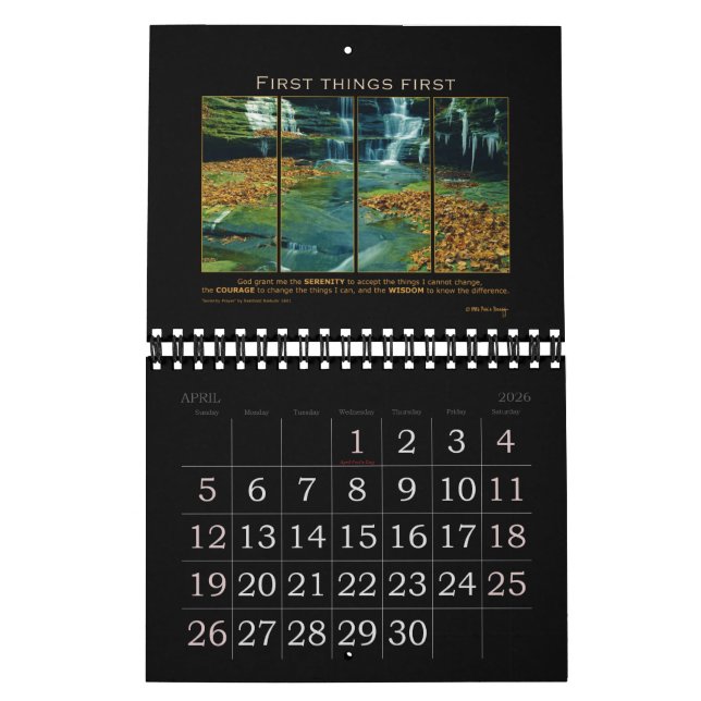 Serenity-Gebets-Gott-Grant-Zitat-Slogan-Erholung Kalender (Apr 2026)