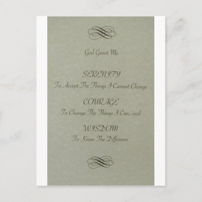 Serenity Gedicht Postkarte (Vorderseite)