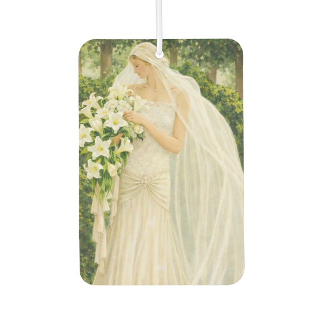 Serenity in Ivory: A Bride in a Garden Reverie Autolufterfrischer (Vorderseite)