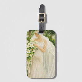 Serenity in Ivory: A Bride in a Garden Reverie Gepäckanhänger