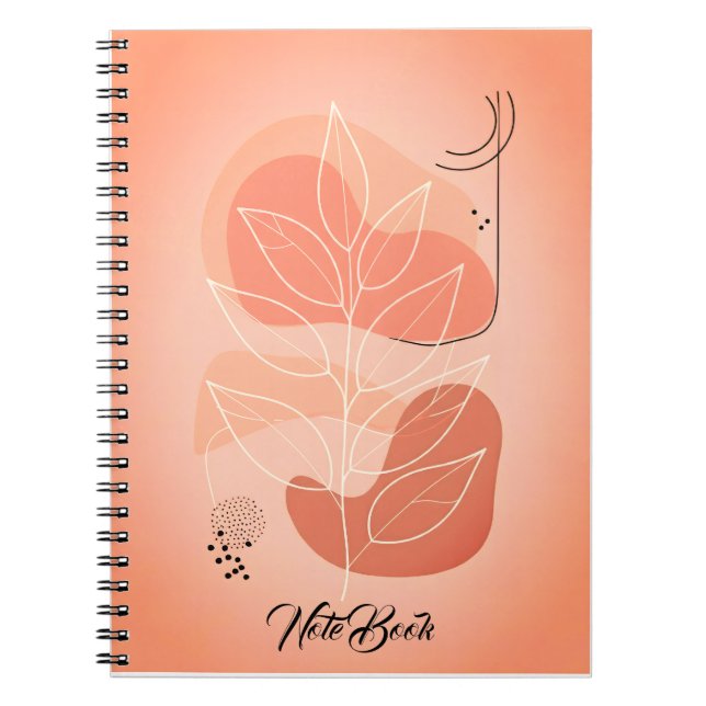 Serenity Leaf Minimalistisch Notebook Notizblock (Vorderseite)