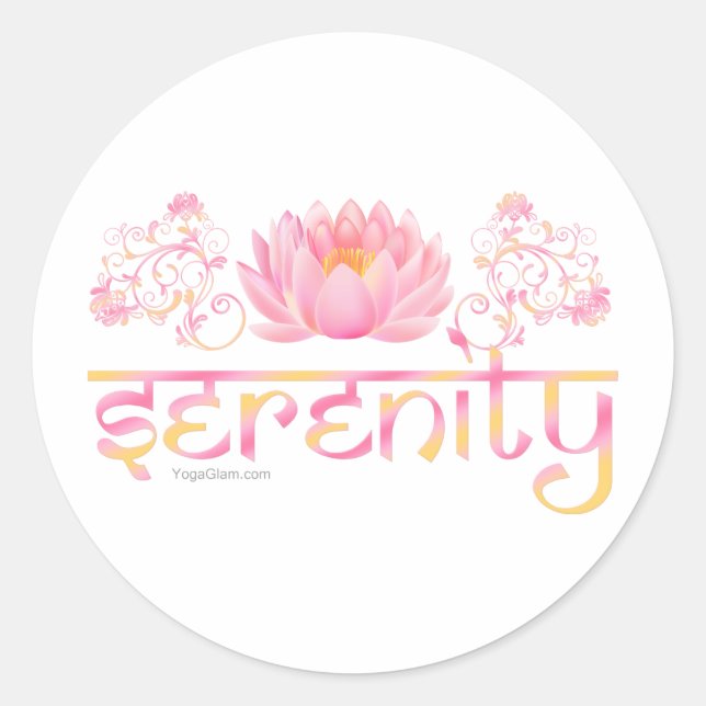 Serenity Lotus Runder Aufkleber (Vorderseite)