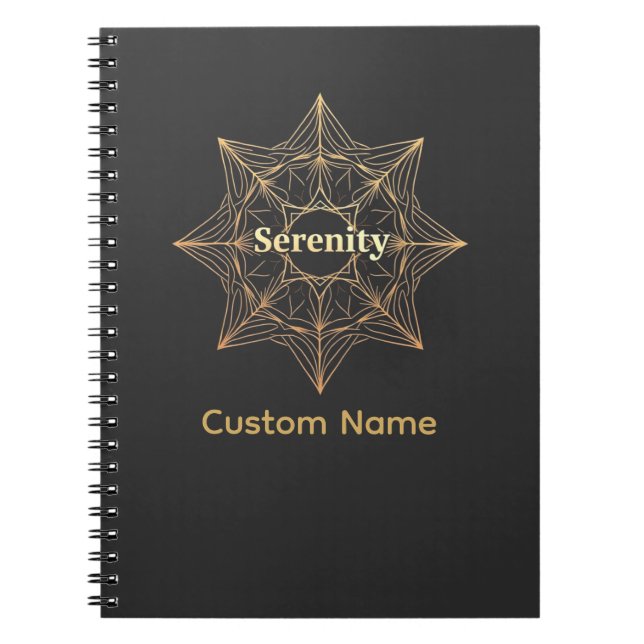 Serenity Mandala Golden Custom Notizblock (Vorderseite)