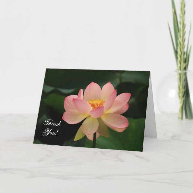 Serenity Pink Lotus Blume Buddhist Vielen Dank Dankeskarte (Vorderseite)