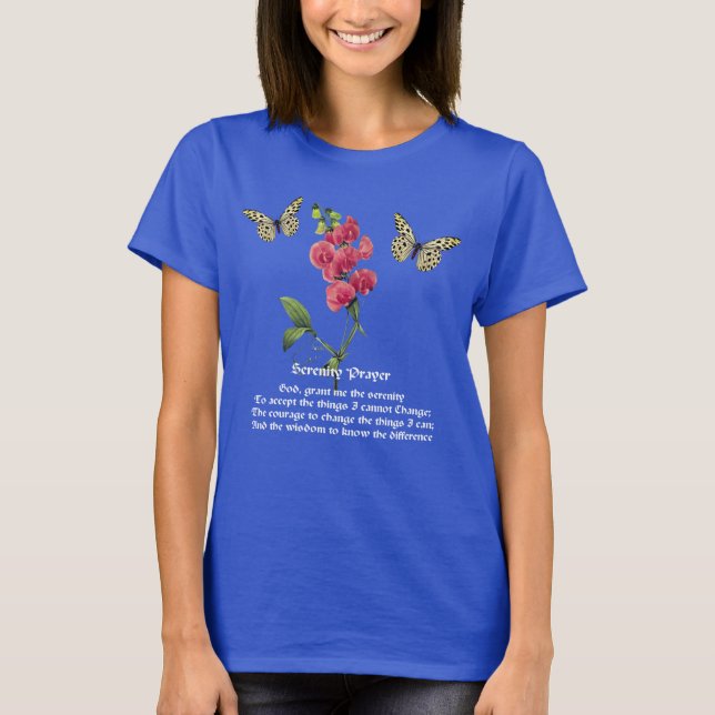 Serenity Prayer And Butterfly T-Shirt (Vorderseite)