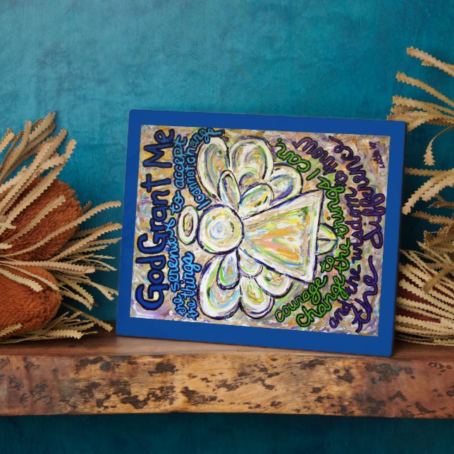 Serenity Prayer Angel Malerei Art Plaque Fotoplatte (Seite)