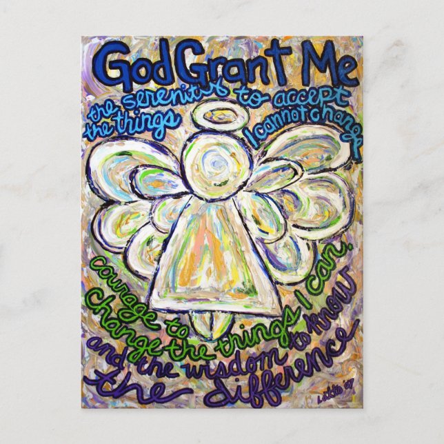 Serenity Prayer Angel Malerei Art Postkarten (Vorderseite)