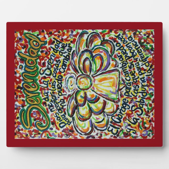 Serenity Prayer Angel (Spanischer Malerplatz) Fotoplatte (Vorderseite)