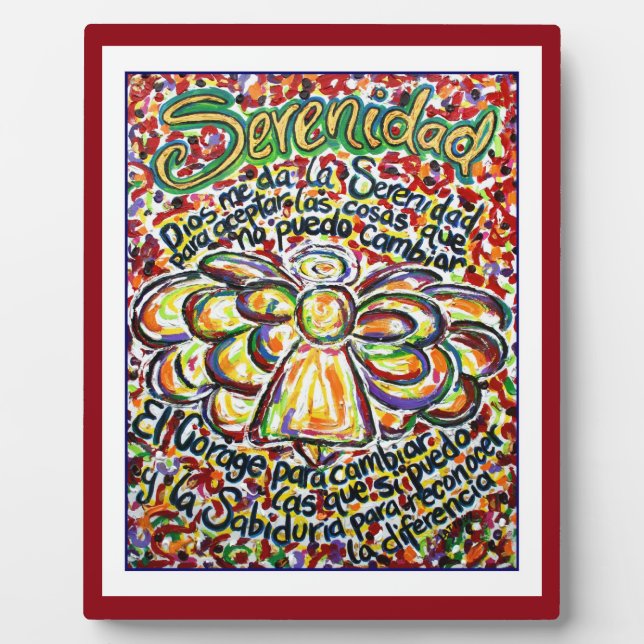 Serenity Prayer Angel (Spanischer Malerplatz) Fotoplatte (Vorderseite)