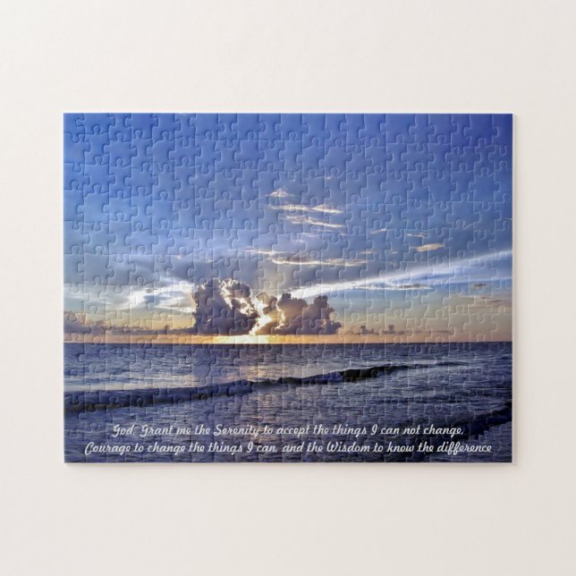 Serenity Prayer - Beach Sunset Puzzle (Horizontal)
