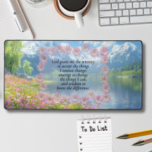 Serenity Prayer Bergblick mit Wildblumen