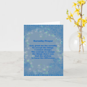 Serenity Prayer Blue Heart Inspiration Note Card Karte
