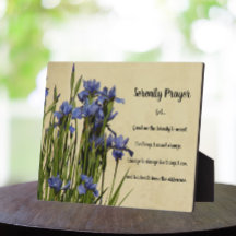 Serenity Prayer Blue Irises Floral
