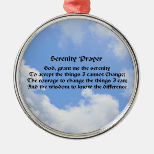 Serenity Prayer Blue Sky Inspiration Silbernes Ornament